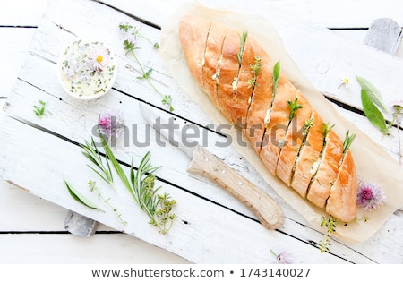 Stok fotoğraf: Homemade Baguette With Herbs