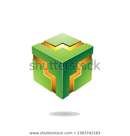[[stock_photo]]: Green Bold Zigzag Cube Vector Illustration