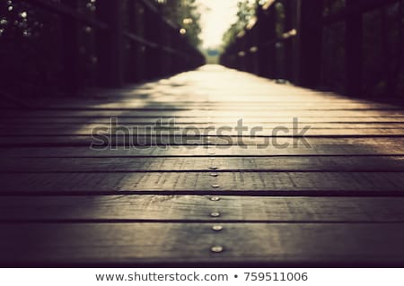 Сток-фото: Mountain Landscape View With River And Wooden Bridge