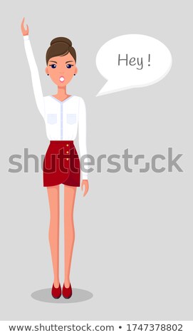 Pretty Employee Raising Her Arm Up Foto stock © robuart