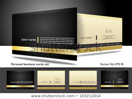 Simple Blue And Black Business Card Design Imagine de stoc © obradart