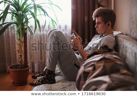 Stock fotó: Businessman Texting On Mobile Phone