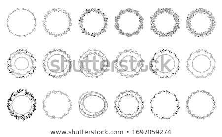 Foto stock: Floral Modern Vector Round Frame