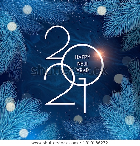 Foto stock: Happy New Year Background With Firs For Winter Holidays