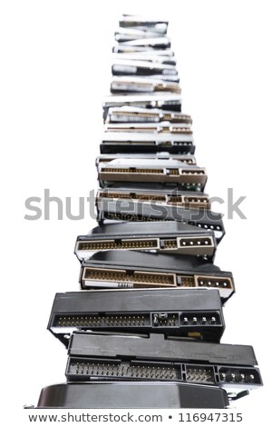 Stock photo: High Stack Of Used Hard Drives