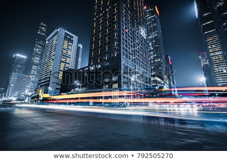 ストックフォト: Night Road And Skyscrapers