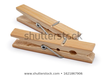 Stock photo: Wooden Clothes Peg On A Washing Line