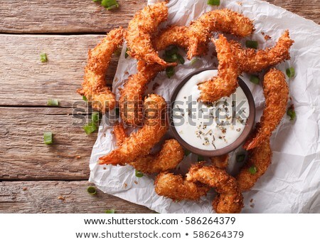 Сток-фото: Fried Shrimp With Cream And Spice