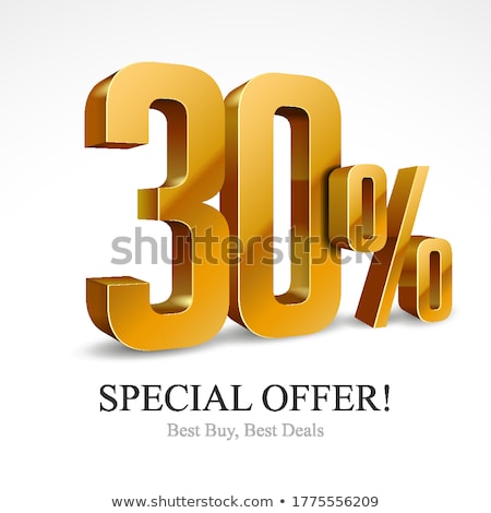 Stok fotoğraf: 3d Gold 30 Percent Discount Sign