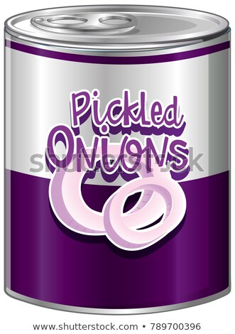 Foto stock: Pickled Onions In Aluminum Can