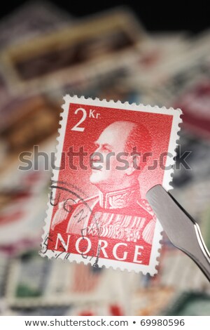 Olav V. auf einer Briefmarke Stock foto © Stocksnapper
