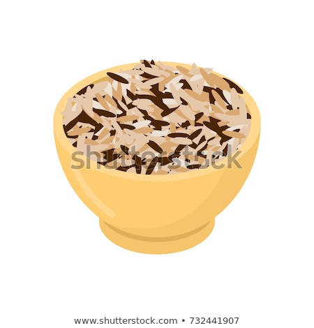 Wild Rice In Wooden Bowl Isolated Groats In Wood Dish Grain On Foto stock © MaryValery