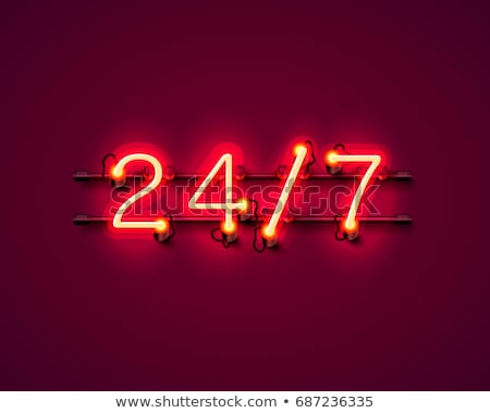 Foto stock: Open 24 7 Neon Sign