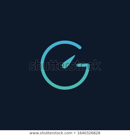 Foto d'archivio: Letter G Stopwatch Logo Timer Icon Guage Symbol Stock Vector Illustration Isolated On Blue Backgr