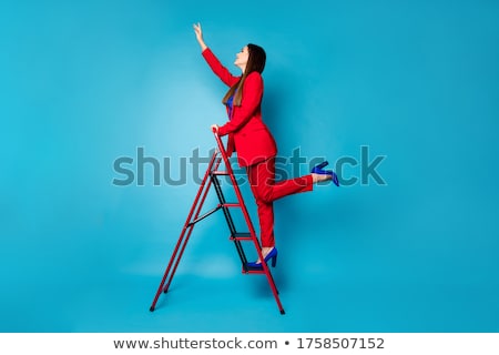 Stok fotoğraf: Model On Step Ladder