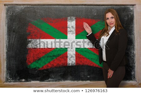 Teacher Showing Flag Ofbasque On Blackboard For Presentation Mar [[stock_photo]] © vepar5