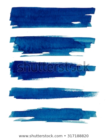 Zdjęcia stock: Blue Ink Watercolor Banners Set