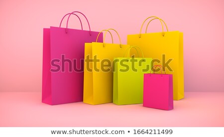 Сток-фото: Green Shopping Bag With Handles 3d Rendering