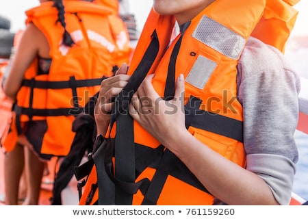 Stockfoto: Life Jackets On Boat