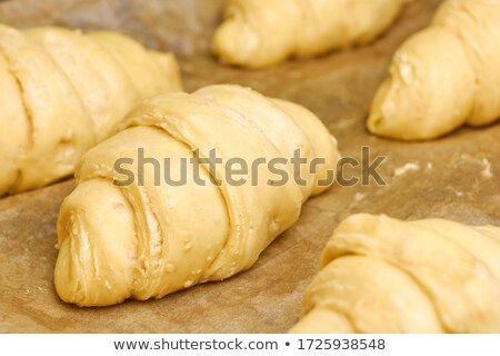 Foto stock: Raw Croissant With Ingredients