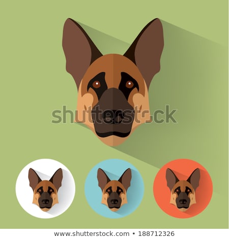 Stock fotó: German Shepherd Dog Breed Cartoon Retro Drawing