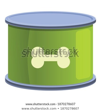 Foto stock: Dog Food In Aluminum Can With Cute Dog On Label