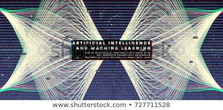 Foto stock: Blockchain Artificial Intelligence Poster Vector