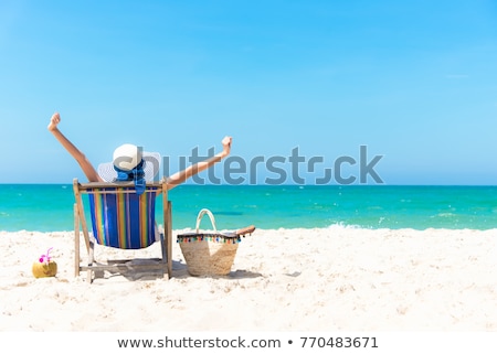 Stock fotó: Young Woman With Fresh Coconut Cocktail In The Background Of A Rice Field