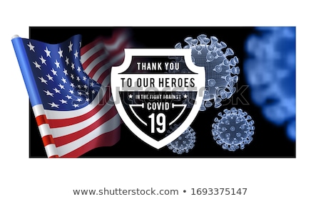 Stockfoto: Thanks For The Heroes Helping To Fight The Coronavirus Illustration With Usa Flag On Background