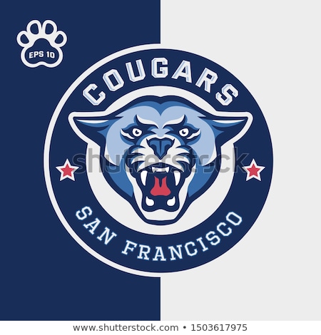 Foto stock: Cougar Panther Mascot Head Vector Graphic