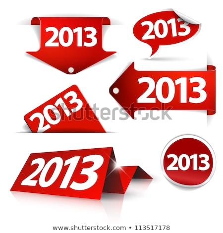 Foto stock: Red Vector 2013 Labels Stickers Pointers Tags