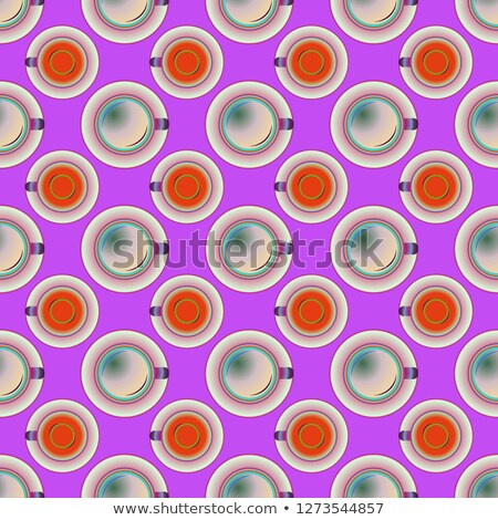 Foto stock: Tea Pots And Cups With Baroque Pattern Vector
