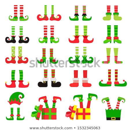 Foto stock: Cute Little Santa Girl Vector Illustration