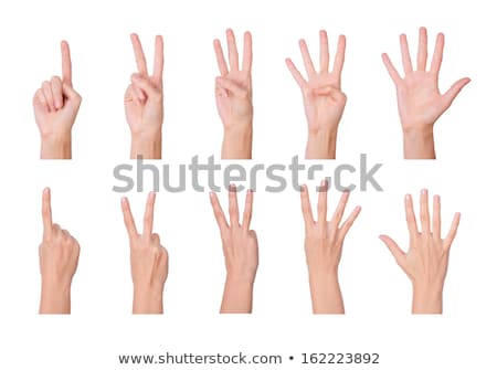 ストックフォト: Hand Is Counting Number 3 Over White Background