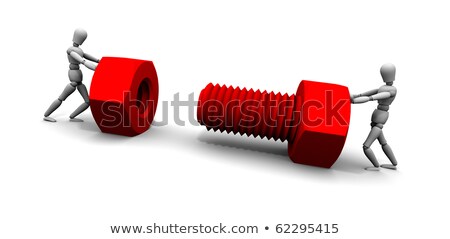 兩人推螺母螺栓在一起 商業照片 © eyeidea