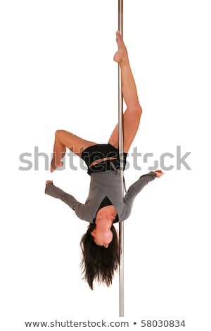 Stock fotó: Beautiful Young Woman Exercise Pole Dance