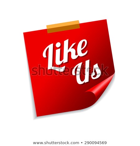 Foto d'archivio: Like Us Red Sticky Notes Vector Icon Design