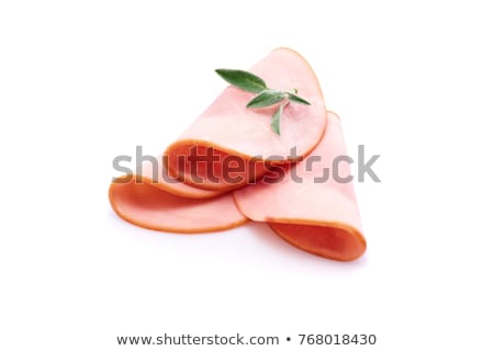 Stok fotoğraf: Slices Of Smoked Pork - Rolled Up