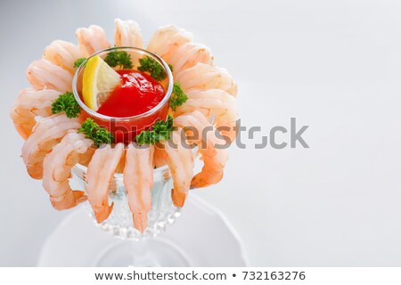 ストックフォト: Shrimp Cocktails On White Background