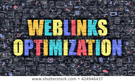 Stock photo: Weblinks Optimization On Dark Brick Wall