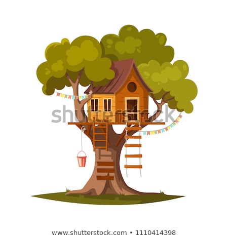 ストックフォト: Wooden Tree House In Oak Tree