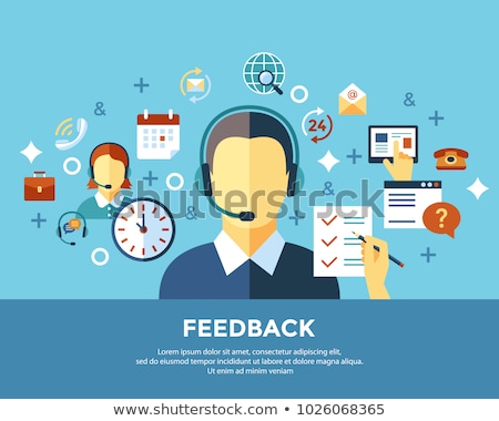 Foto stock: Digital Call Center And Customer Support Objects