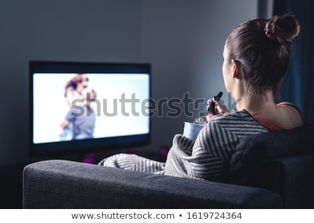 Stock foto: Woman Watching Tv