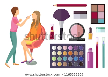 Zdjęcia stock: Visage Makeup Of Client Woman Palette Set Vector