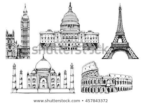 Stock photo: Line Art Elizabeth Tower Big Ben Symbol Of London England