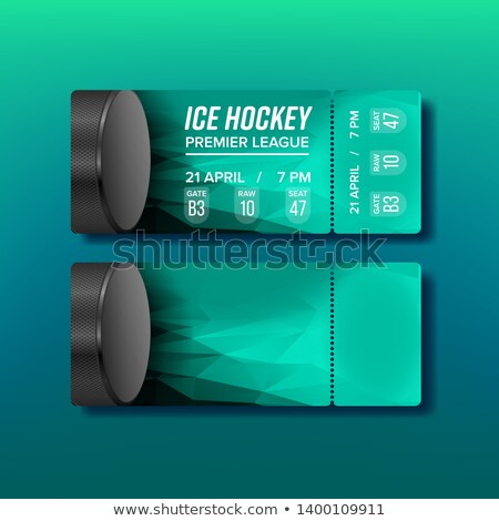 Stock photo: Ticket For Premier League Of Ice Hockey Vector