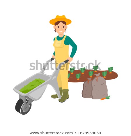 [[stock_photo]]: Woman Working On Plantation Person With Carriage