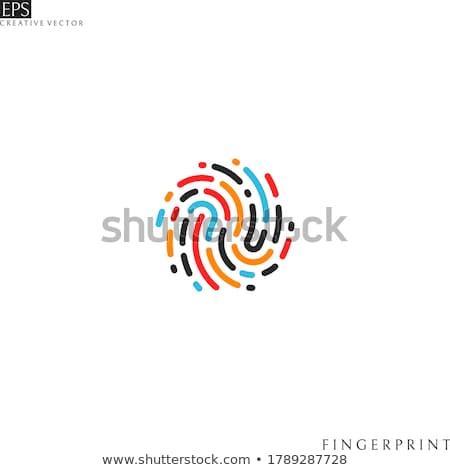 Stock foto: Identification Of Human Fingerprint Poster Vector