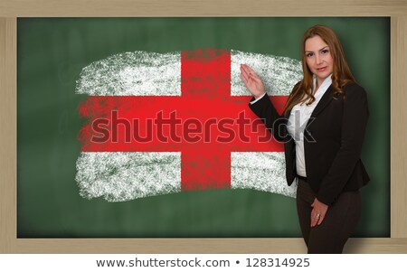 Teacher Showing Flag Ofengland On Blackboard For Presentation Ma [[stock_photo]] © vepar5