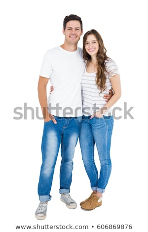 ストックフォト: Young Casual Couple Posing For The Camera